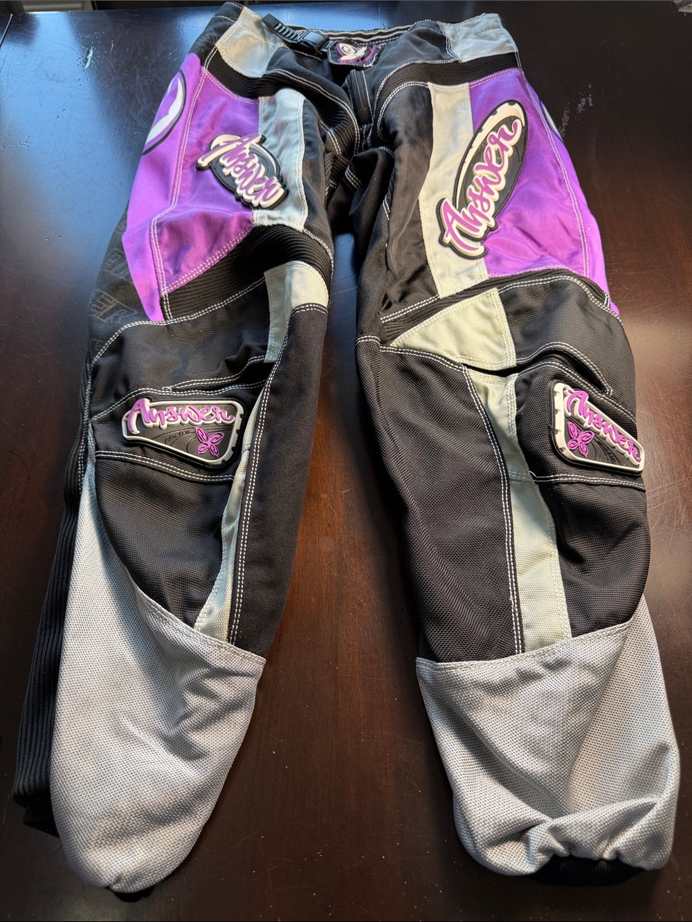 Answer Girl’s Purple & Gray Motorcycle Pants; Sz. 4